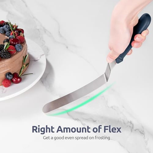 U-Taste Offset Icing Spatula Set, Cake Frosting Spreader, Midnight Blue - color: Midnight Blue (6", 8", 10")