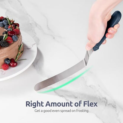 U-Taste Offset Icing Spatula Set, Cake Frosting Spreader, Midnight Blue - color: Midnight Blue (6", 8", 10")