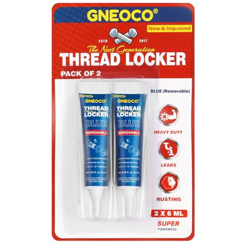 2 Pack Thread Lock Blue 6mlx2, Threadlocker Medium Strength, Thread Locker for Nuts, Bolts, Fasteners and Metals, Anaerobic Curing Screw Glue to Prevent Loosening (Blue (Removable) 6ml*2) - style: Blue (Removable) 6ml*2