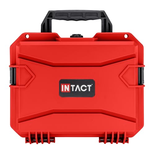 Eylar 13.8" Intact Series Compact Hard Camera Case, Lightweight and Durable Stacker Design with Foam - color: Red