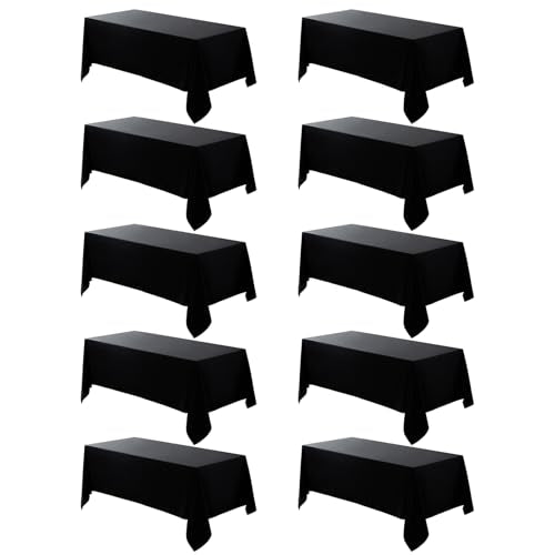 VidaFete Everyday Series Rectangle Tablecloth 60" x 102" 10 Pack Black - color: Black, size: 102" x 60" (10 Pack)