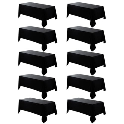 VidaFete Everyday Series Rectangle Tablecloth 60" x 102" 10 Pack Black - color: Black, size: 102" x 60" (10 Pack)