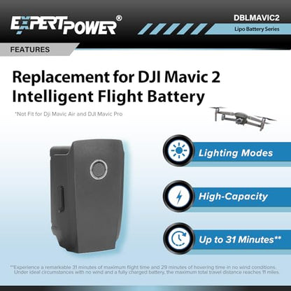 ExpertPower Replacement Battery for DJI Mavic 2 with Safety Bag - Includes Two Packs of Intelligent Flight Battery and One Fireproof Storage Bag - size: 2 Battery + Safety Bag