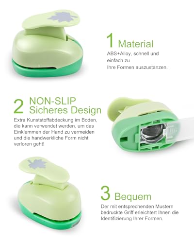 Hole Punches 1 Inch Maple Oak Cherry Leaves Craft Paper Punch Hole Cutter - style: 3 Different Leaf Shapes Set