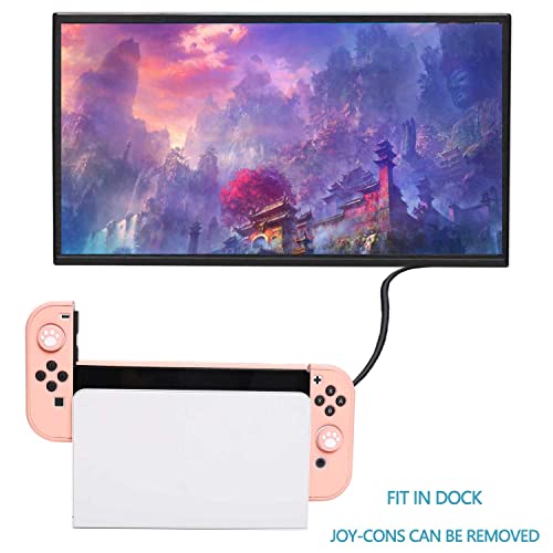 COMCOOL Dockable Case for Nintendo Switch Oled - [9 FT Military Grade Drop Protection] [with Tempered Glass Screen Protector and Thumb Grips] for Girls Boys Kids - Pink - color: Pink