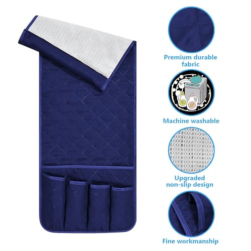 Armchair Caddy for Recliner, Non Slip Sofa Arm Organizer, Deep Blue - color: Deep Blue