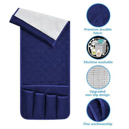 Armchair Caddy for Recliner, Non Slip Sofa Arm Organizer, Deep Blue - color: Deep Blue
