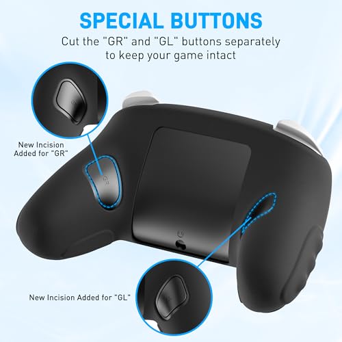 Silicone Switch 2 Pro Controller Case, Softshell Cover Compatible with Nintendo Switch 2 Pro Controller 2025, Ergonomic Comfort Grip Design Full-Body Skin Protector - Black - color: Black