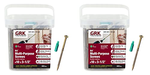 GRK 01139#10x3-1/2 Star Drive Bugle Head Climatek Coated Steel R4 Multi-Purpose Screws, 600/Box - size: #10 x 3-1/2" 600 count