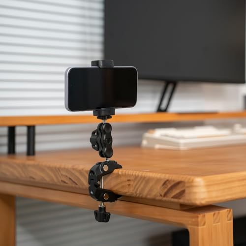 JJC DSLR Super Clamp Camera Mount,Dual Ball Head,w. 1/4"-20 3/8"-16 Thread - color: Black -Universal
