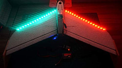 Remote Controlled LED Light Strip for RC Fixed Wing Airplane Flying Wing Plane AR Wing Drone Model Car Truck (Pack of 2) - size: 50 cm (Pack of 2)
