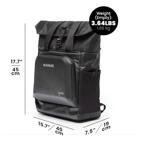 NANUK N-EDC 20L Tote Bag – Water-Resistant Laptop Backpack for Work Travel and Everyday Carry – Convertible Carry-On –Versatile Design, TSA-Ready, Smart Organization – Black - style: N-edc 20l -Black