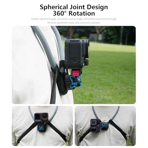 Osmo Action Neck Mount with Chest Strap for DJI Action 5 Pro 4 3 Osmo 360, Magnetic Quick Release Hanging Necklace Body Strap POV Holder Accessories - color: For DJI Action 5 4 3 Osmo 360