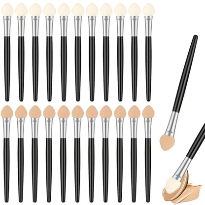24PCS Eyeshadow Brushes - Dual Sided Foam Brushes for Painting, Blending Card Making, Chalk Paint Sponge Bulk Applicators for Detail Paintings, Painting for Pumpkins Makeup DIY Scrapbooking for Artist