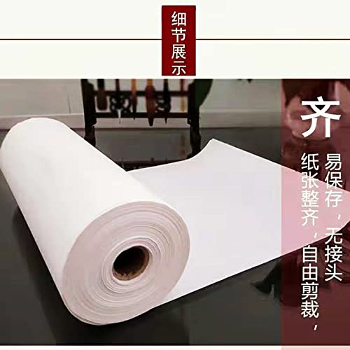 MEGREZ Roll Pack Thicken Chinese Calligraphy Paper - color: White, size: 13.8 in x 65.6 ft