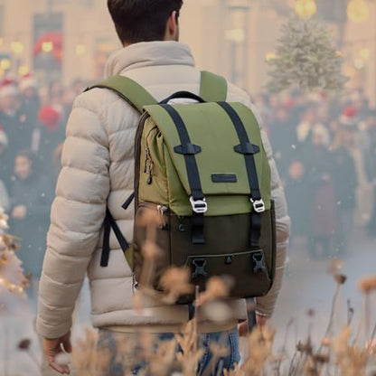 K&F CONCEPT Camera Backpack, 20L Camera Bags for Photographers - color: 03-green