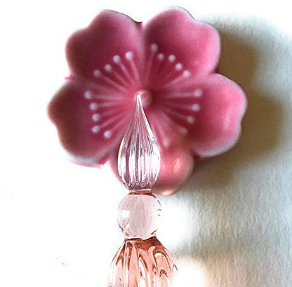 Glass Dip Pen Set with Glass Ink Well Inkwell with Lid Calligraphy Writing Set - style: Coral Pink Glass Dip Pen Set