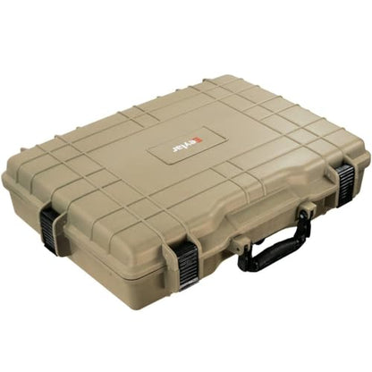 Eylar 22” Hard Laptop Case Equipped with RAGAR Reconfigurable & Reusable XP Crosslinked Foam Insert, Waterproof, Shockproof for Equipment, Drones, and Cameras (1 RAGAR Layer) (Tan) - color: Tan