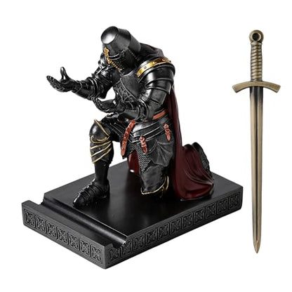 Medieval Templar Vanguard Officer Knight Pen Holder Desk Organizers Iron - color: Iron