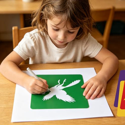 CUTHOLLOW 25 PCS Dinosaurs and Volcanoes Painting Shape Stencils Sets - style: Dinosaurs And Volcanoes