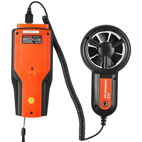 VEVOR Split Handheld Anemometer, 14-140, Digital Wind Speed CFM Meter Gauge with LED Backlight Screen, Measures Wind Velocity Temperature Air Flow, for Sailing Surfing Flying HVAC
