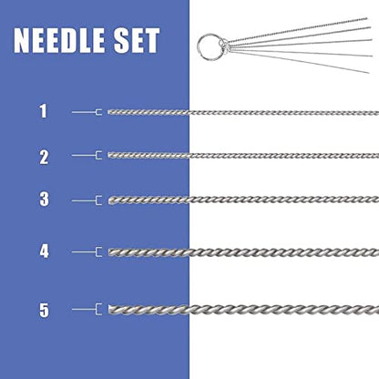 EBEST 4 SET Airbrush Cleaning Kit Repair Tools Needle Nozzle Brush Glass Cleaning Pot Holder