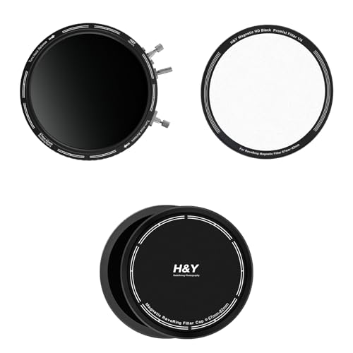 H&Y RevoRing Mark II 67-82mm Portrait Kit VND/CPL Filter, 1/4 Black Mist | Adaptive-Size 67-82mm Variable ND3-1000 & CPL 3-in-1 Lens Filter, Magnetic 1/4 Black Mist & Cap for Cinematic Portrait - color: Cinematic Black Mist Kit, size: 67-82mm