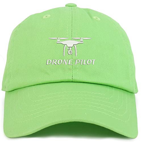 Trendy Apparel Shop Youth Drone Pilot Adjustable Soft Crown Baseball Cap - color: Lime