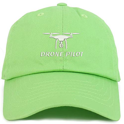 Trendy Apparel Shop Youth Drone Pilot Adjustable Soft Crown Baseball Cap - color: Lime