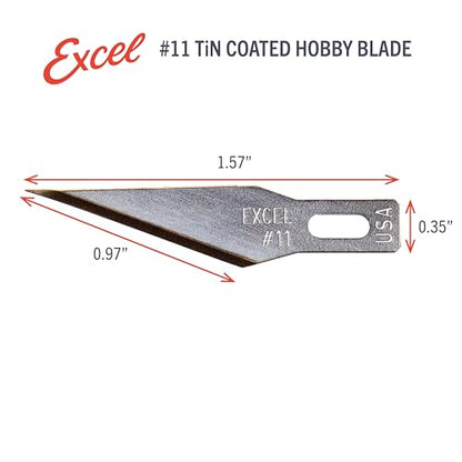 Excel Blades #11 Titanium Nitride Hobby Blades, 50-Pack, Carbon Steel