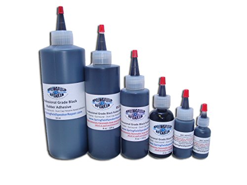 Pro-Grade Black Rubberized Speaker Repair Adhesive Glue (1 oz) - Dries Black - color: Black, size: 1 oz