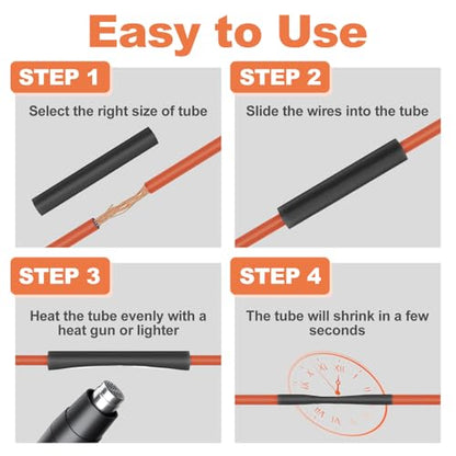 420pcs Heat Shrink Tubing 3:1 Dual Wall Wire Shrink Wrap Adhensive Lined
