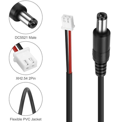 MEIRIYFA DC5521 Male to XH2.54 2Pin Terminal Power Cable 4Pcs