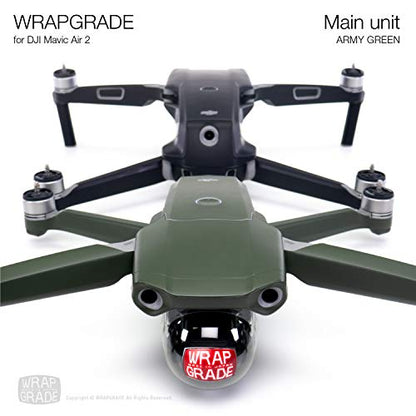 Wrapgrade Main Unit Skin Compatible with DJI Mavic Air 2 (Amry Green) - color: AMRY GREEN