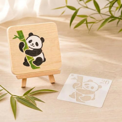 36 Panda Stencils for Painting, 3 Inch Cute Animal Templates for Crafts - color: Panda