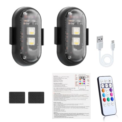 Mini LED Strobe Light, 8-Color USB Rechargeable, for Drone/Motorcycle/RC/Bike/Helmet