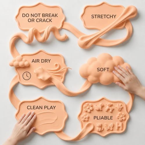 BOHS Foam Clay, Peach Air Dry Modeling Clay, 1.1 lb - color: Peach, size: 500 g