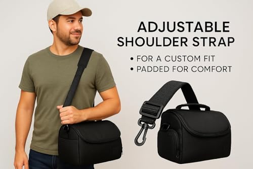 Large Padded Camera Bag with Shoulder Strap – DSLR & Mirrorless Camera Carrying Bag, Lightweight Protective Crossbody Camera Bag - size: Large