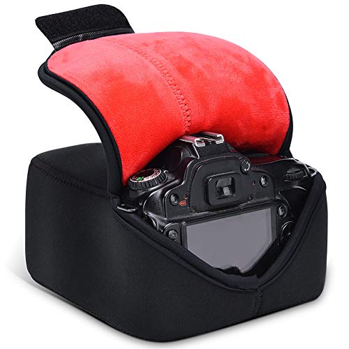 CADeN DSLR SLR Camera Sleeve Case with Neoprene Protection, Compatible for Nikon, Canon, Pentax, Sony and ect...(Medium Black) - size: medium