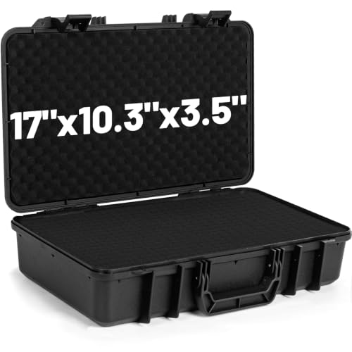 TORIBIO Hard Carrying Case with Foam Shockproof Storage 17"x10.3"x3.5" - size: 17" x 10.3" x 3.5"