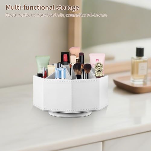 360° Spinning Remote Control Holder,Pen Caddy,Studio Art Supplies Organizer - color: White