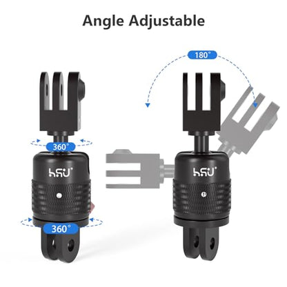HSU 360° Rotation Camera Mount, Aluminum Vertical Bracket Tripod Adapter - size: 2.54 cm x 2.54 cm x 7.87 cm