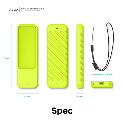 elago R3 Protective Case for Apple TV 4K Siri Remote 1st Generation - color: Neon Yellow