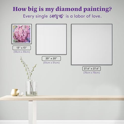 DIAMOND ART CLUB Pink Hydrangea Diamond Art Kits for Adults - color: Pink Hydrangea