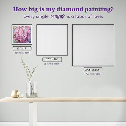 DIAMOND ART CLUB Pink Hydrangea Diamond Art Kits for Adults - color: Pink Hydrangea