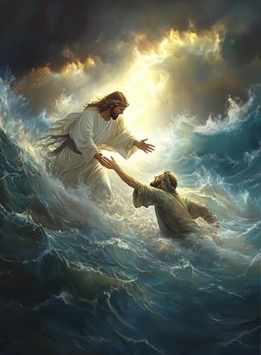 Jesus Paint by Numbers Kit for Adults Framed Canvas 12X16 in, Frameworkless - color: YH02803