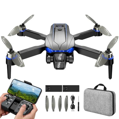 Foldable FPV Drone with 1080P Camera, RC Mini Drone for Kids and Adults, 2 Batteries, Carrying Case, Gesture Control, Altitude Hold, One-Key Launch/Landing, and 3D Flip Function