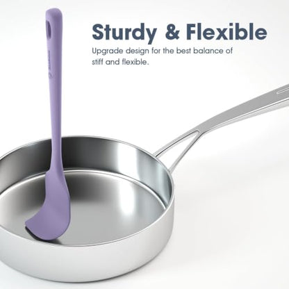ChefAide 5 Pieces Silicone Spatulas Set, Heat Resistant Rubber Spatula - color: Light Purple, size: 5 pieces