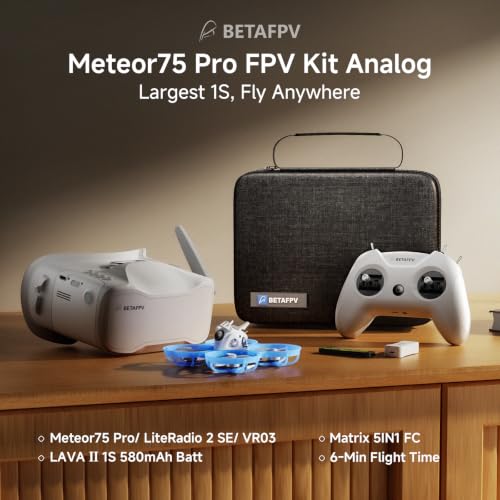 BETAFPV Meteor75 Pro FPV Kit with LiteRadio 2 SE VR03 Goggles for Racing