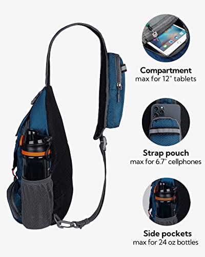 WATERFLY Packable Sling Backpack Lightweight Crossbody Bag Travel Daypack - color: Blue